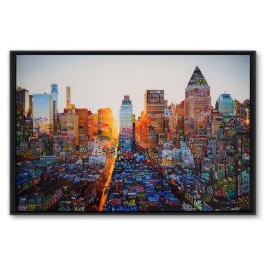 Photo New york streetart graffiti Goldorak batman mickey bart simpson betty boop art artiste blachère Maxime BlachGallery obey banksy 