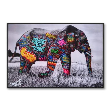 Tableau art Animal Rhiniceros éléphant flammat rose requin tortue méduse streetart art onemiser banksy obey catawiki